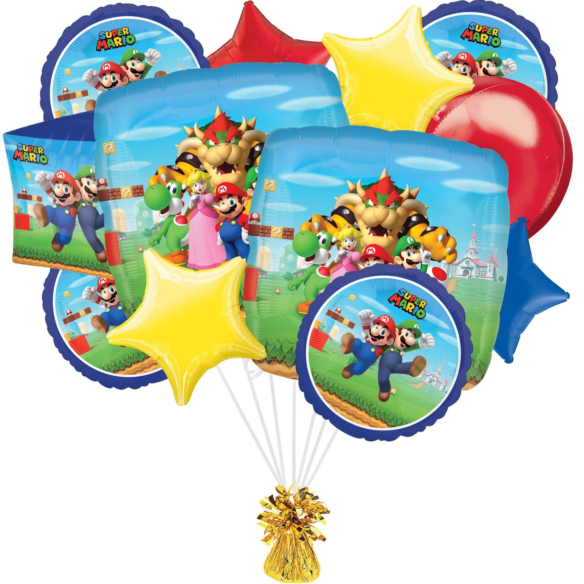 Super Mario Bros Foil Balloon Bouquet